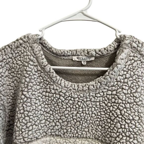 Workshop Republic Clothing Sherpa Fleece Pullover Cozy Winter Sweater Medium - Picture 4 of 5
